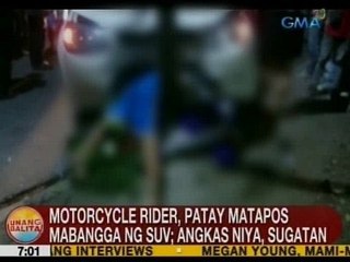 Télécharger la video: UB: Motorcycle rider sa QC, patay matapos mabangga ng SUV; angkas niya, sugatan