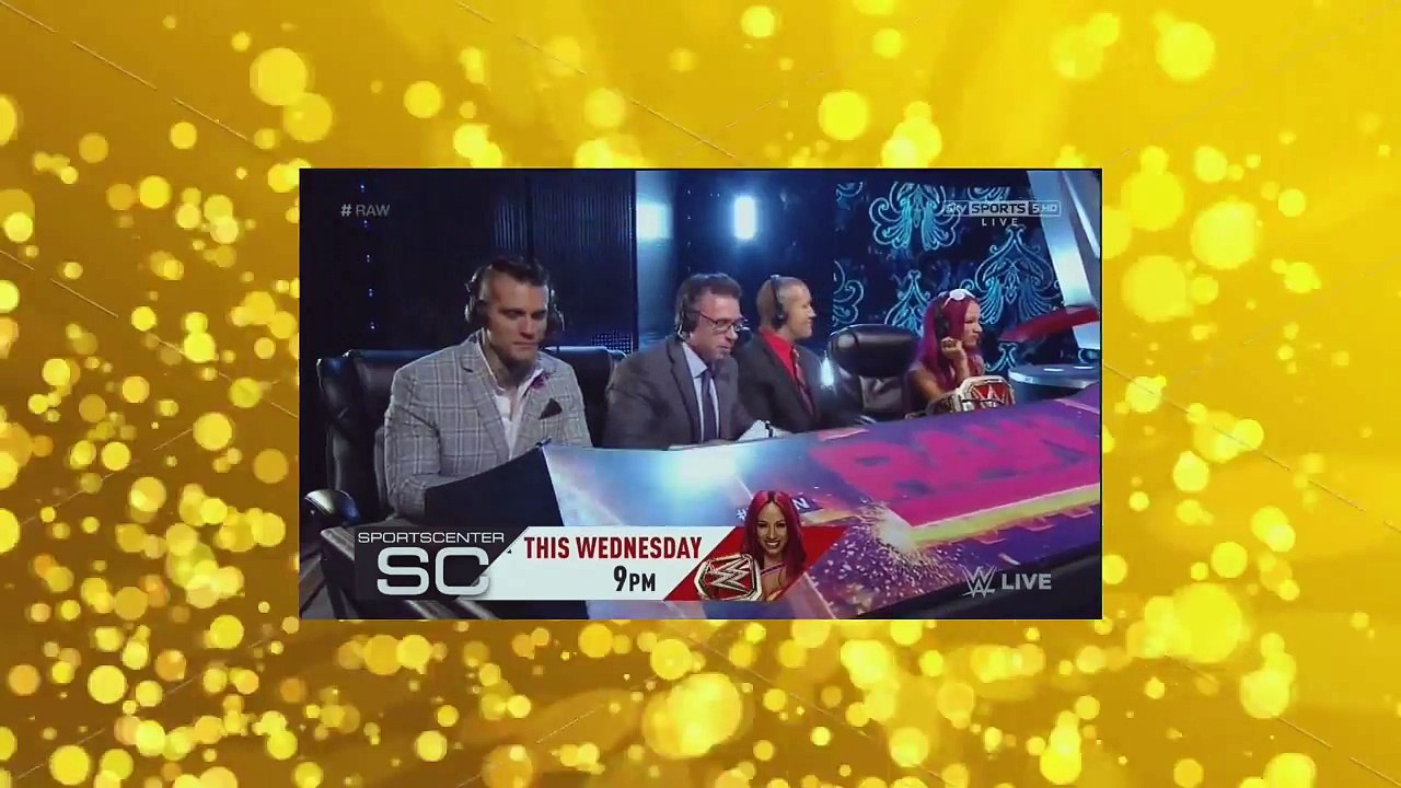 WWE RAW 08-15-16 Charlotte vs Alicia Fox - Sasha Banks on commentary