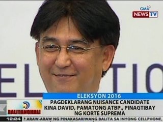 BT: Pagdedeklarang nuisance candidate kina David, Pamatong atbp., pinagtibay ng SC