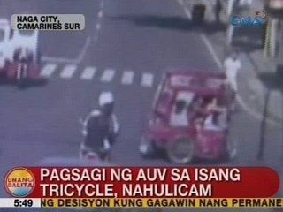 UB: Pagsagi ng AUV sa isang tricycle sa Naga City, nahulicam