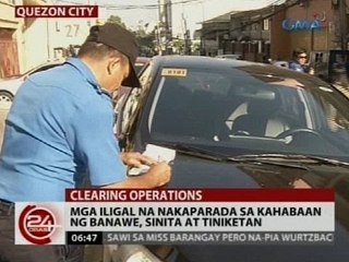 Mga iligal na nakaparada sa kahabaan ng banawe, sinita at tiniketan