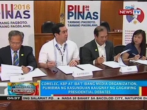 Comelec, KBP at media organization, pumirma ng kasunduan kaugnay ng gagawing presidential debates