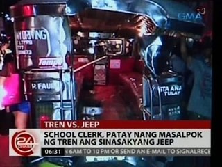 24 Oras: School clerk, patay nang masalpok ng tren ang sinasakyang jeep