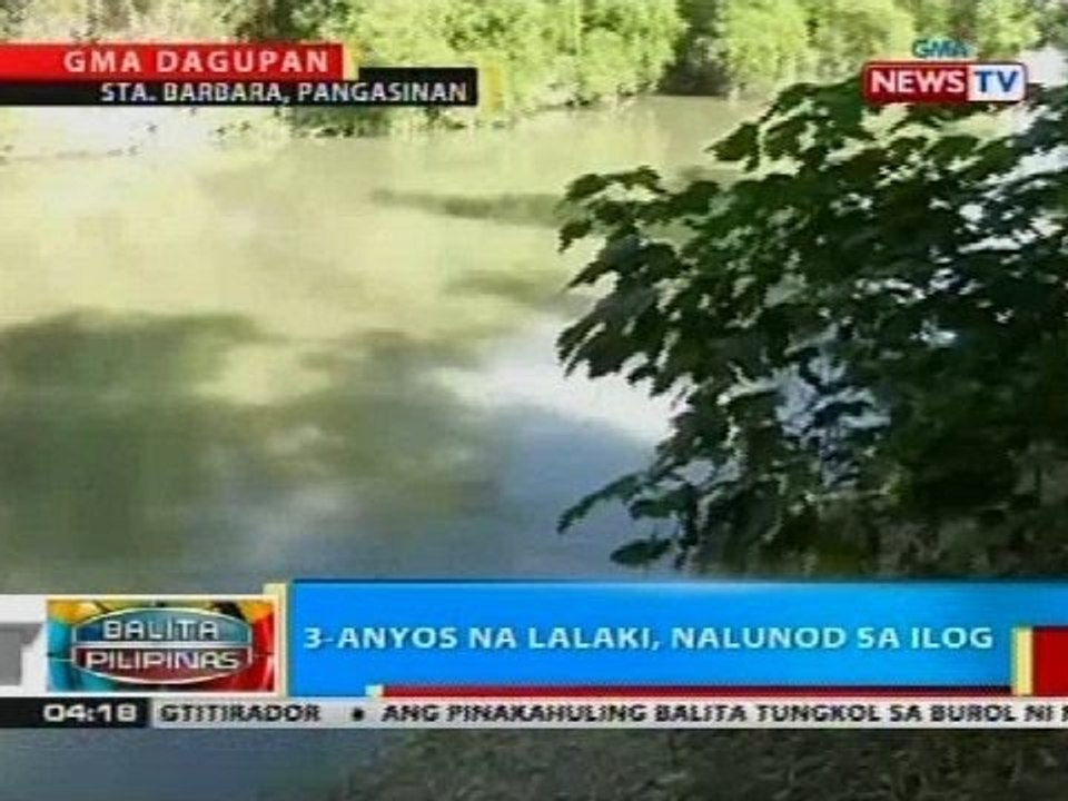 3-anyos na lalaki, nalunod sa ilog sa Sta. Barbara, Pangasinan