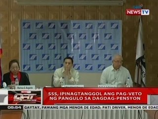 QRT: SSS, ipinagtanggol ang pag-veto ng pangulo sa dagdag-pensyon