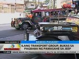 BT: Ilang transport group, bukas sa pagbaba ng pamasahe sa jeep