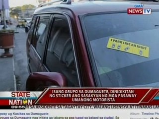 SONA: Isang grupo sa Dumaguete, dinidikitan ng sticker ang sasakyan ng mga pasaway umanong motorista