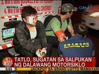 UB: Tatlo, sugatan sa salpukan ng dalawang motorsiklo
