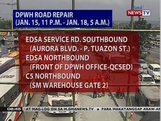 NTVL: DPWH road repair (Jan.15, 11:00 p.m. - Jan. 18, 5:00 a.m.)