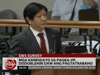 Mga kandidato sa pagka-VP, dodoblehin daw ang pagtatrabaho