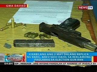 4 kabilang ang 2 may dalang replica ng baril, arestado sa Davao City