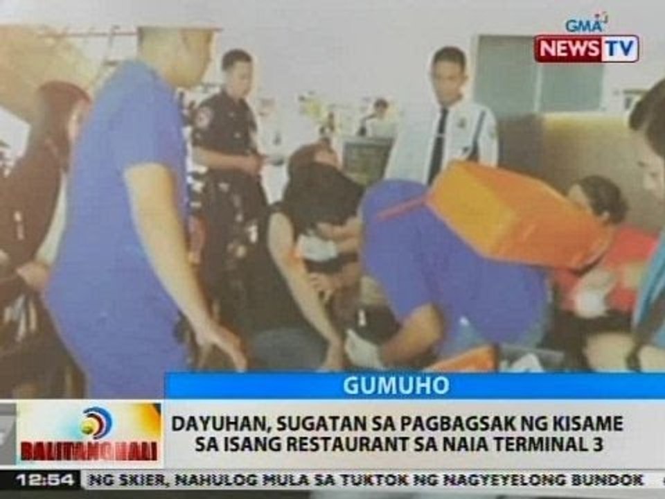 BT: Dayuhan, sugatan sa pagbagsak ng kisame sa isang restaurant sa NAIA Terminal 3