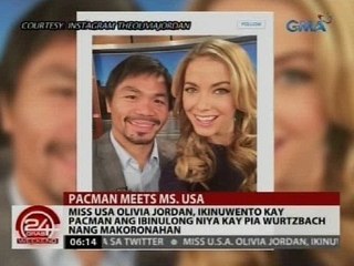 24 Oras: Miss USA Olivia Jordan, naka-meet and greet si Manny Pacquiao
