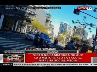 Video ng pagbangga ng AUV sa 2 motorsiklo sa Taguig, viral sa social media