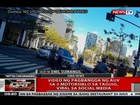 Video ng pagbangga ng AUV sa 2 motorsiklo sa Taguig, viral sa social media