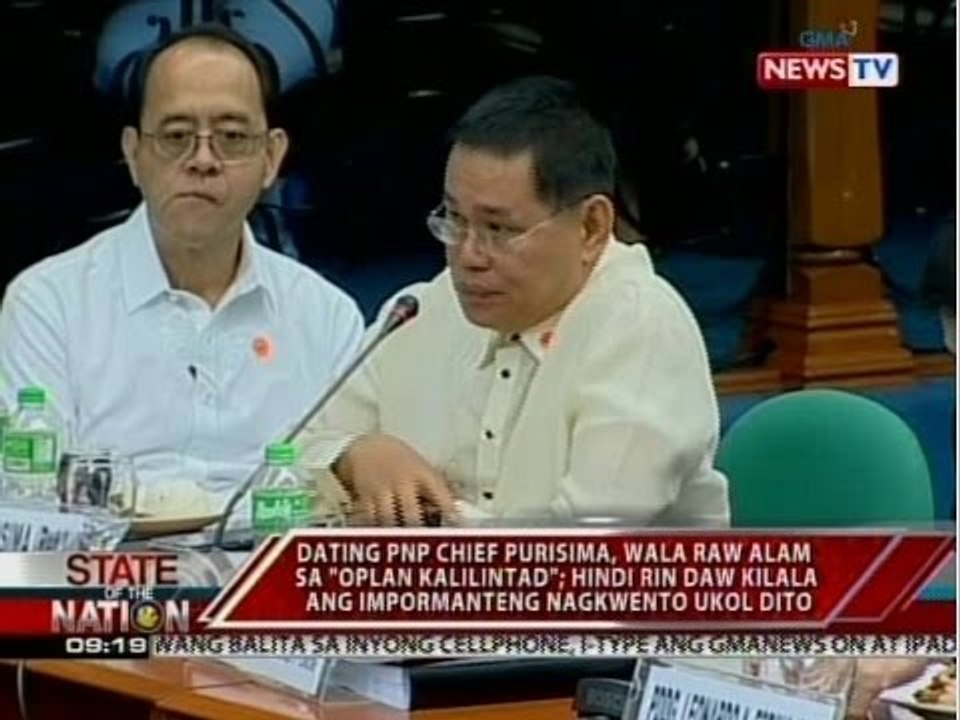SONA: Dating PNO Chief Purisima, wala raw alam sa "Oplan Kalilintad”