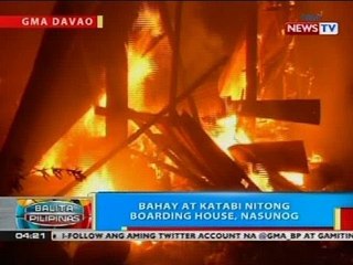 BP: Bahay at katabi nitong boarding house sa Davao City, nasunog