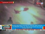 Rider ng motorsiklo, patay matapos sumemplang at masagasaan ng isa pang motor sa Legazpi City