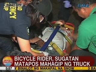UB: Bicycle rider, sugatan matapos mahagip ng truck sa Pasay City