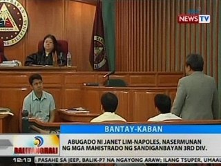 BT: Abugado ni Napoles, nasermunan ng mga mahistrado ng Sandiganbayan 3rd Division