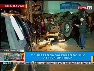 2 sugatan sa salpukan ng SUV at pick-up truck sa Davao City
