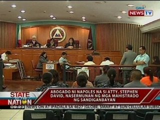 Abogado ni Napoles na si Atty. Stephen David, nasermunan ng mga mahistrado ng Sandiganbayan