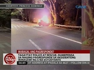 Tagaytay police at rescue, dumepensa sa naging pagresponde sa aksidente