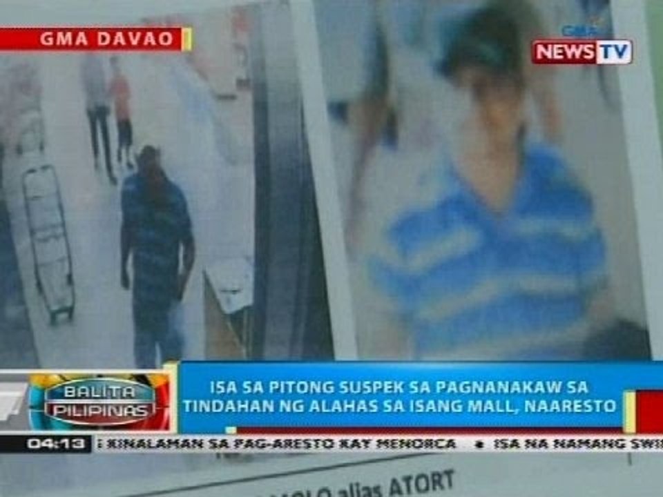 Isa sa pitong suspek sa pagnanakaw sa tindahan ng alahas sa isang mall sa Tagum City, naaresto