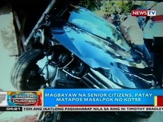 BP: Magbayaw na lolo, patay matapos masalpok ng kotse sa Alaminos City