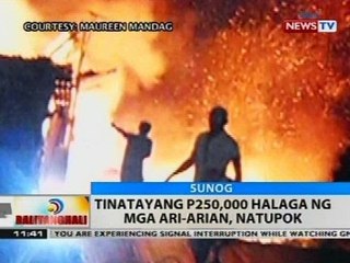 BT: Tinatayang P250,000 halaga ng mga ari-arian, natupok