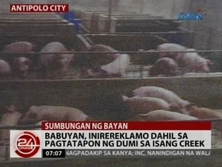 24 Oras: Babuyan, inirereklamo dahil sa pagtatapon ng dumi sa isang creek