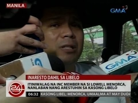 24 Oras: Itinawalag na INC Member na si Lowell Menorca, nanlaban nang arestuhin sa kasong libelo