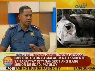 UB: Imbestigasyon sa malagim na aksidente sa Tagaytay City sangkot ang ilang menor de edad, patuloy