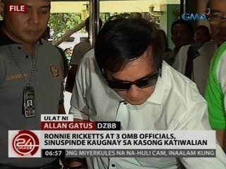 Ronnie Ricketts at 3 OMB officials, sinuspinde kaugnay sa kasong katiwalian