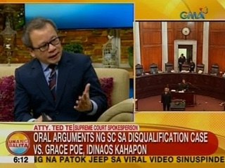 UB: Oral arguments ng SC sa DQ case vs. Grace Poe, idinaos kahapon