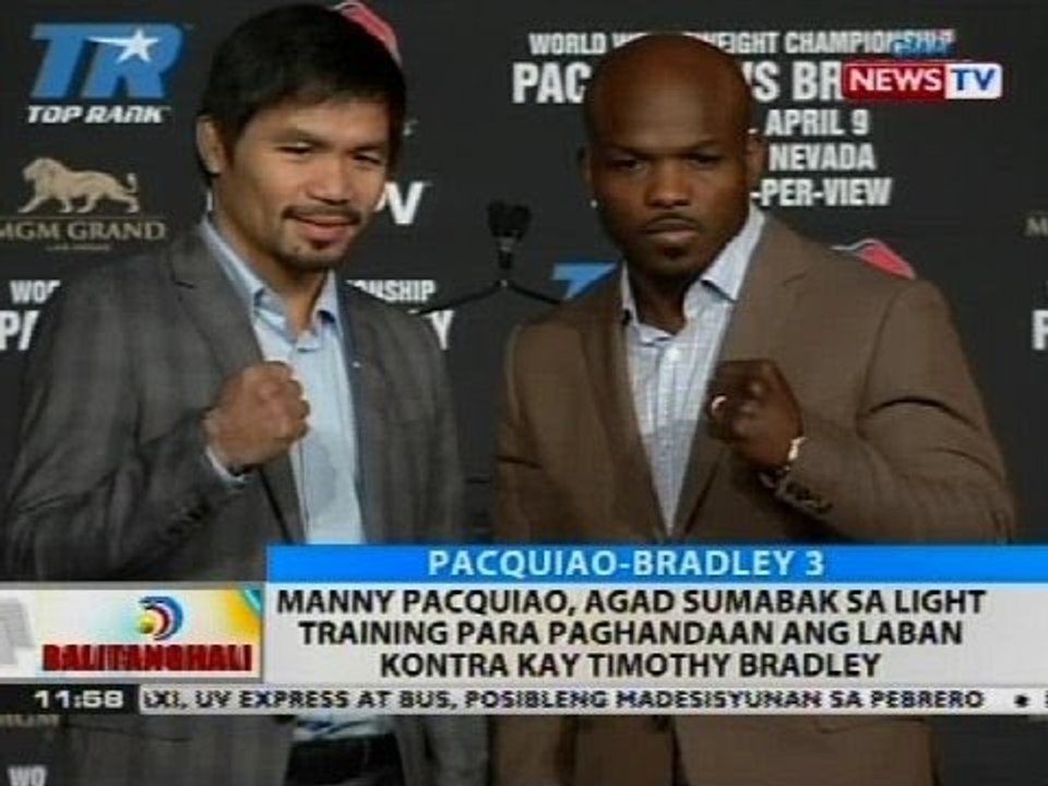 Manny Pacquiao, agad sumabak sa light training para paghandaan ang laban kontra kay Timothy Bradley