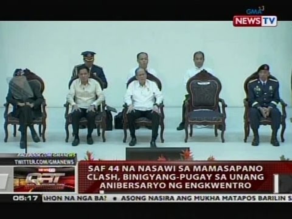 QRT: SAF 44 na nasawi sa Mamasapano clash, binigyang-pugay sa unang anibersaryo ng engkwentro