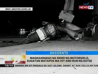 BT: Magkaangkas na rider ng motorsiklo, sugatan matapos ma-hit and run ng kotse