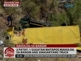24 Oras: 2 patay, 1 sugatan matapos mahulog sa bangin ang sinasakyang truck