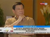 BT: Duterte, naniniwalang dapat maging role model ang susunod na pangulo