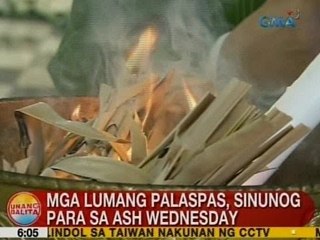 UB: Mga lumang palaspas, sinunog para sa Ash Wednesday