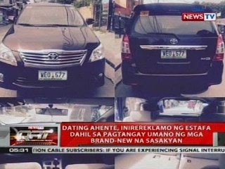 Dating ahenta, inirereklamo ng estafa dahil sa pagtangay umano ng mga brand-new na sasakyan