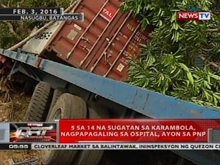 5 sa 14 na sugatan sa karambola, nagpapagaling sa ospital, ayon sa PNP