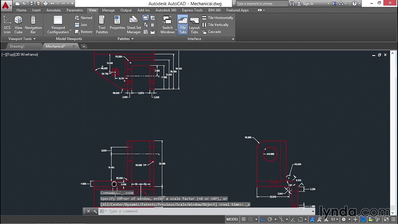 17 Saving and restoring views (AutoCAD 2016 Essential Training)