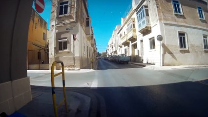 Boy deliberately steps out in front of cyclist