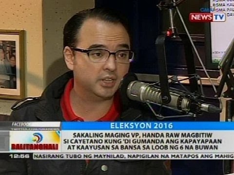 Sakaling maging VP, handa raw magbitiw si Cayetano kung 'di gumanda ang kapayapaan sa bansa