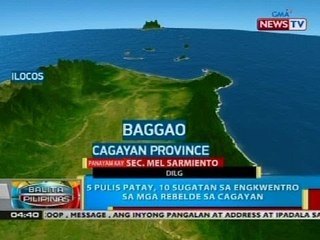 5 pulis patay, 10 sugatan sa engkwentro sa mga rebelde sa Cagayan