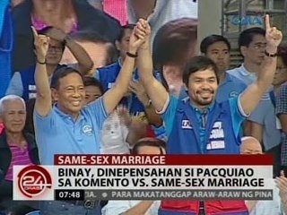 24 Oras: Mga kandidato sa pagka-pangulo, nagbigay ng kanilang opinyon tungkol sa same-sex marriage