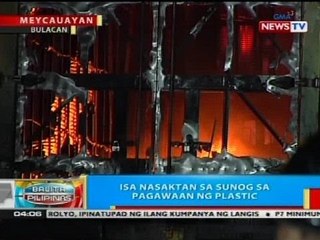 BP: Isa nasaktan sa sunog ng pagawaan ng plastic