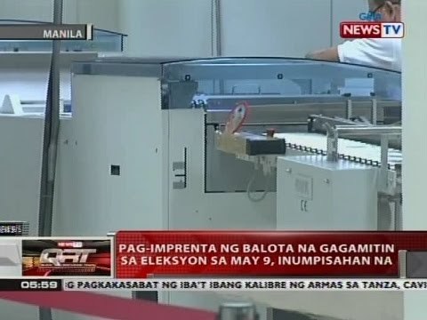 QRT: Pag-imprenta ng balota na gagamitin sa eleksyon sa May 9, inumpisahan na